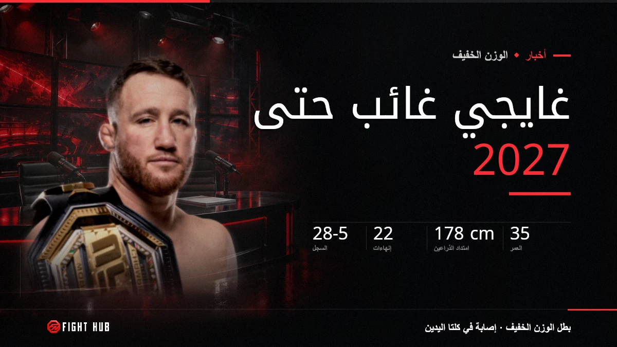 غايجي غائب حتى 2027 — FightHub