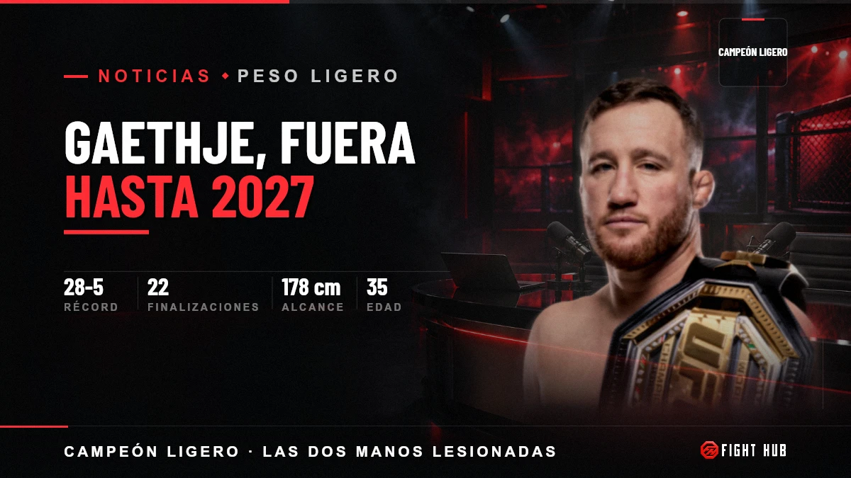 Gaethje, fuera hasta 2027 — FightHub
