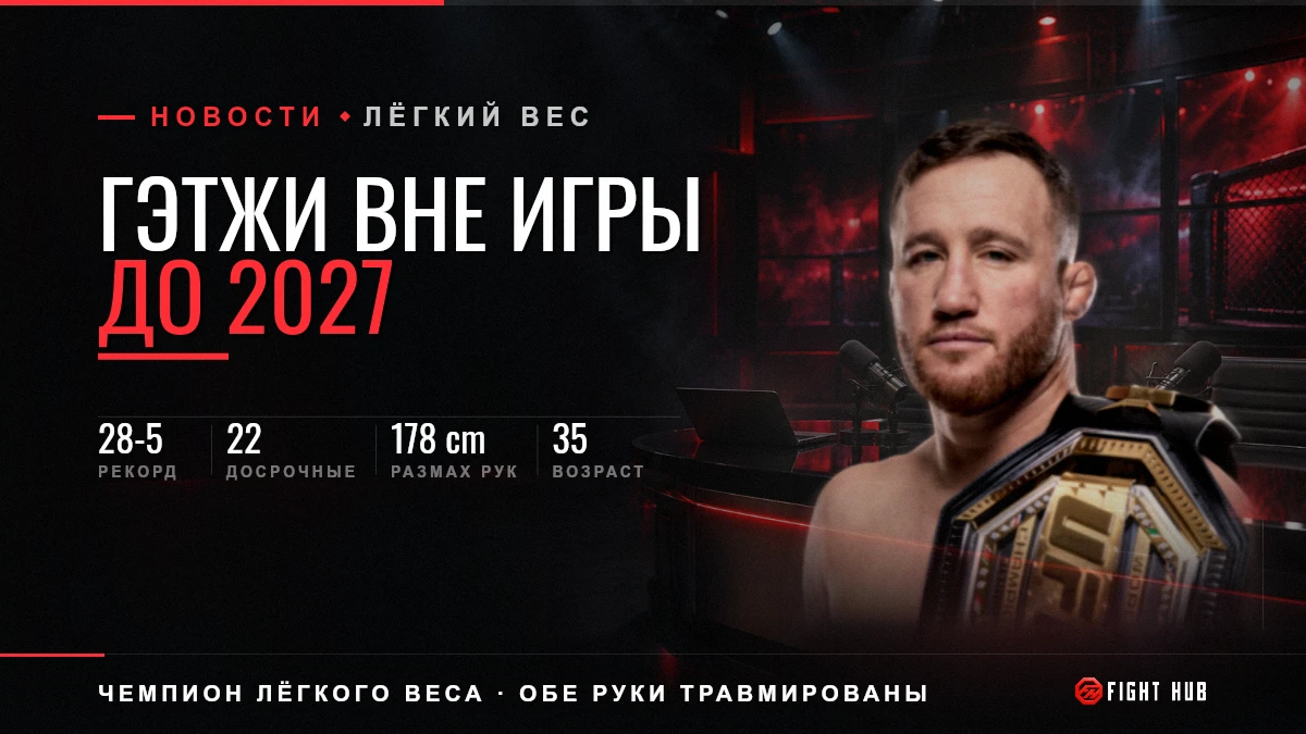 Гэтжи вне игры до 2027 — FightHub