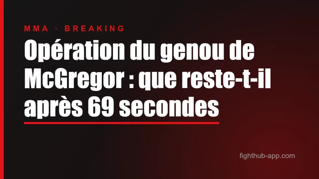 Opération du genou de McGregor : que reste-t-il après 69 secondes — FightHub