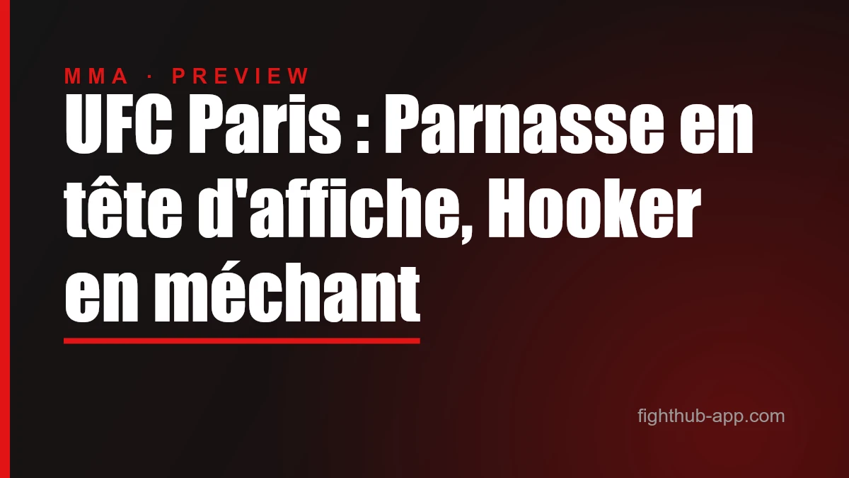 UFC Paris : Parnasse en tête d'affiche, Hooker en méchant — FightHub