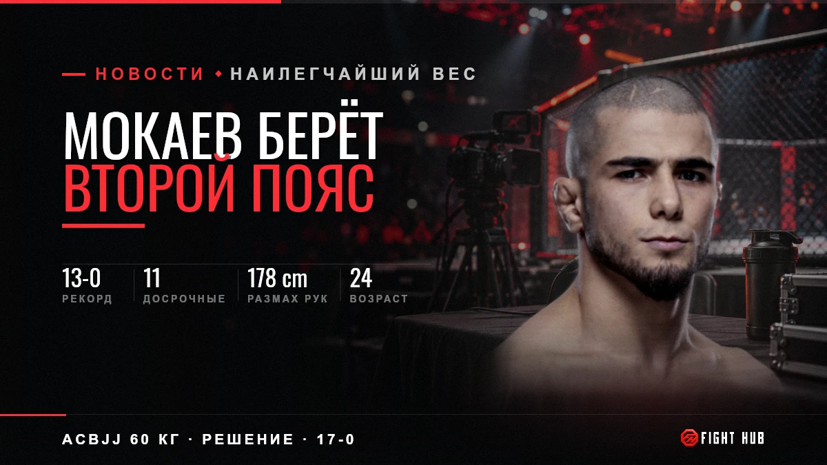 Мокаев берёт второй пояс — FightHub