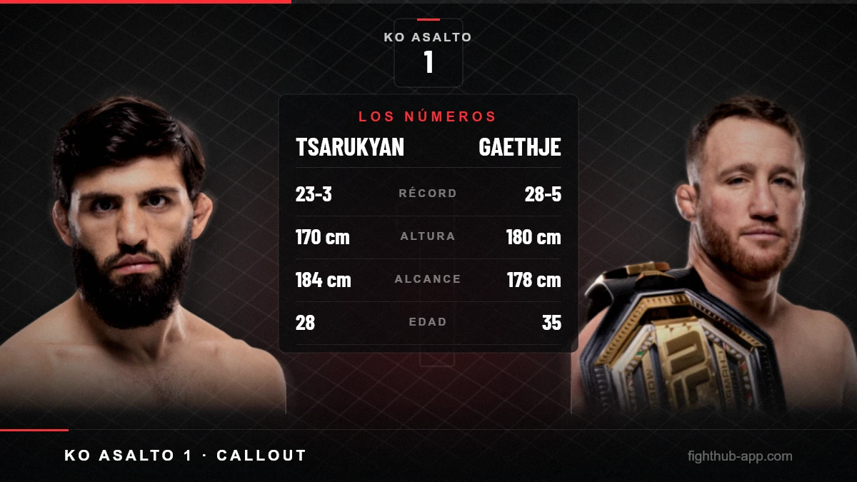 Tsarukyan vs Gaethje — FightHub